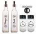 Kit Potes 100ml e Galheteiros 250ml De Vidro 4 Peças AMARE com tampa